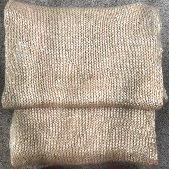 Infinity scarf- tan with sequins - Picture 2 of 3